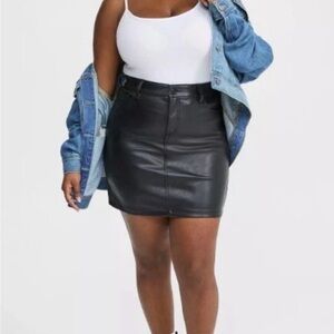 Torrid Black Faux Leather Mini Skirt